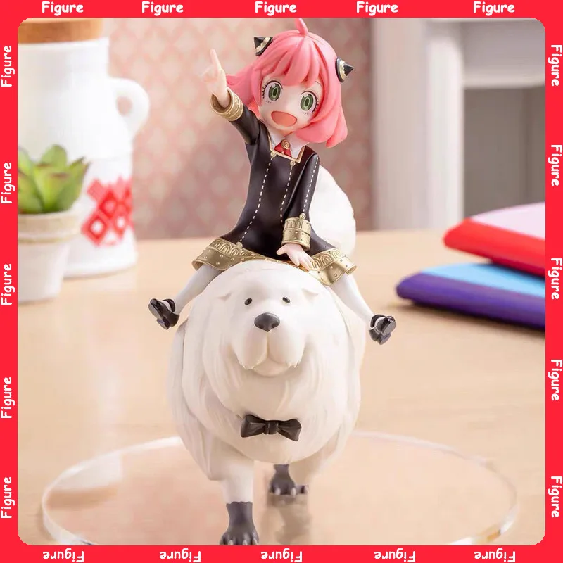 

14cm SPY×FAMILY Anya Anime Figure Bond Anya Forger Action Figures Kawaii Girl Riding Dog Figurine Collection PVC Model Doll Toy