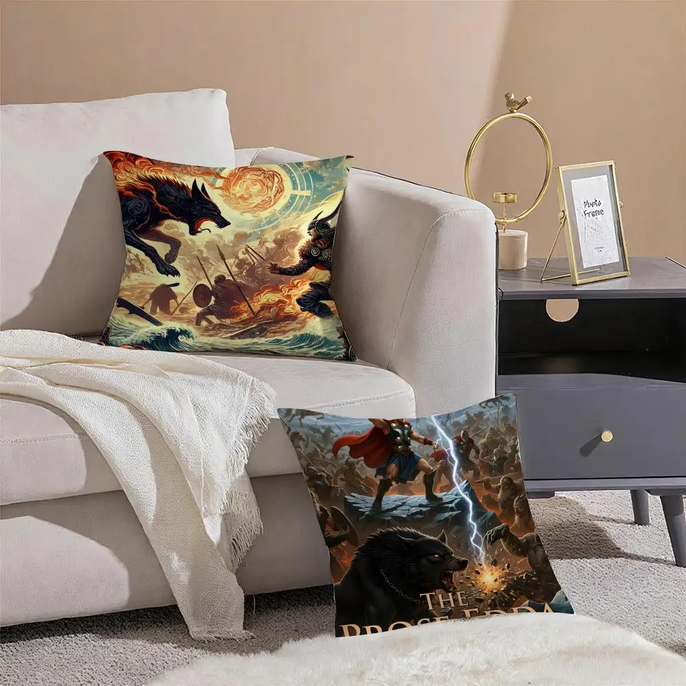 QUIT NN-orse mythology story Cushion Cover Linen Pillowcase Cover Soft Decor for Sofa Home Room