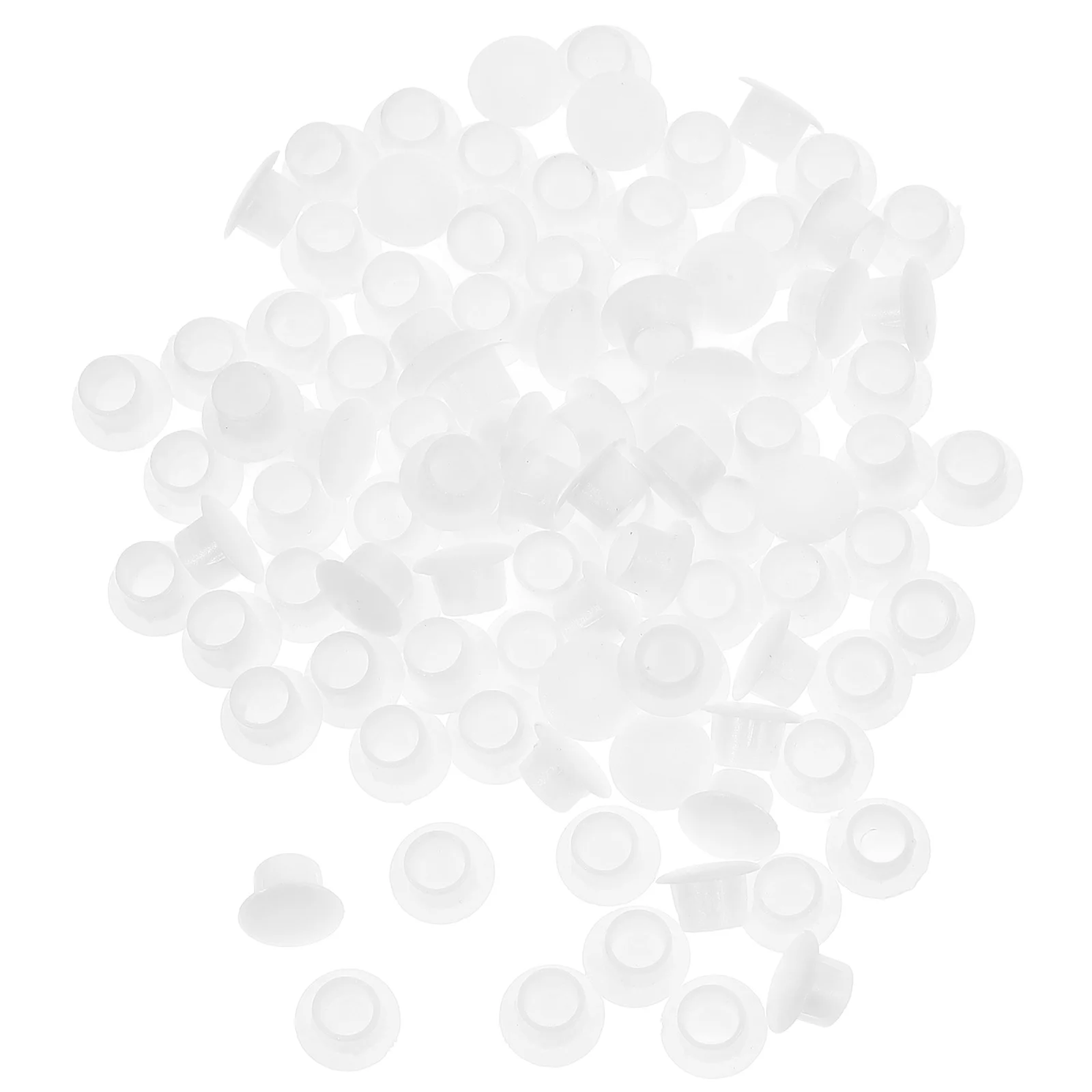 100 Pcs Plastic Plugs and Caps Tubing End Hole Board Fixing Rubber Bolt Biscuits Cover