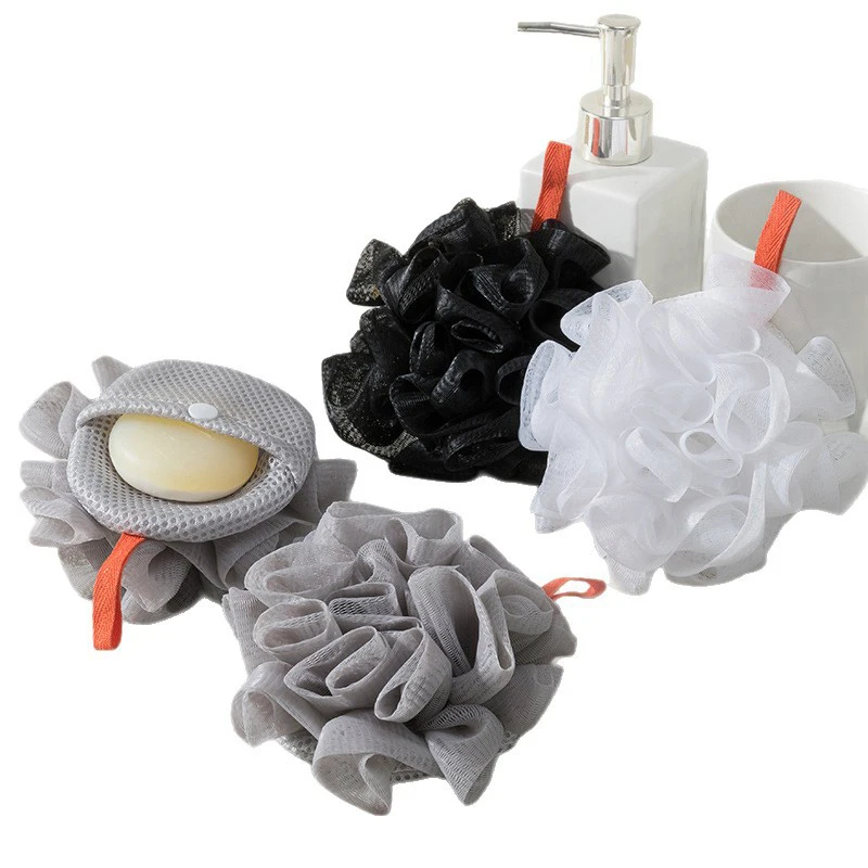 1 Piece And Body Scrub Bathroom Exfoliating Shower Ball For Men Women Of Soft Loofah Sponge Bath Ball -2-in-1 Soap Dispenser