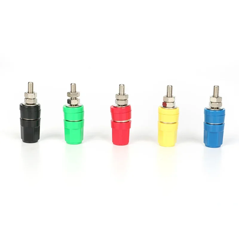 10PCS M4X36 Pure Copper 4mm Banana Jack Socket 20A Binding Post Connector  Black, Red, Blue, Green,Multi Colors