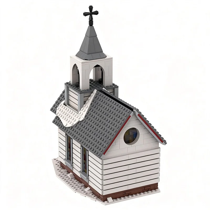 1075 PCS Modular Building W03 - Winter Church MOC Customize Modular Building Block Creative Design Design DIY Toy Birthday Gift
