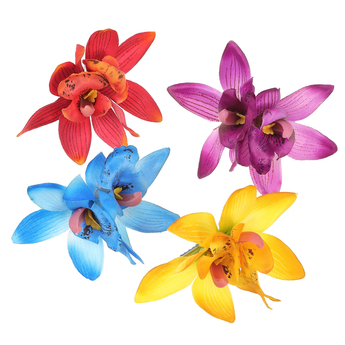 AWAYTR Artificial Gladiolus Orchid Hairpin Floral Duckbill Hair Clips Valentine Headwear Girl Hair Accessories Festival Gift