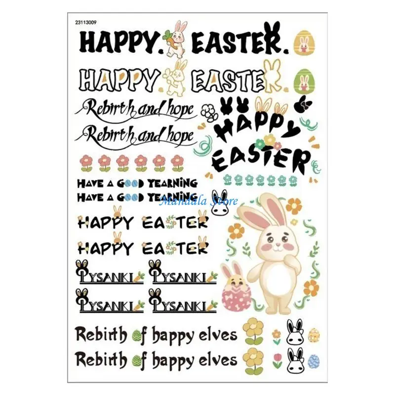 

U2JC Festive Water Transfer Stickers for Easter Add Holiday Cheer to Easter Valentine's Day, Birthday Celebrations Decor