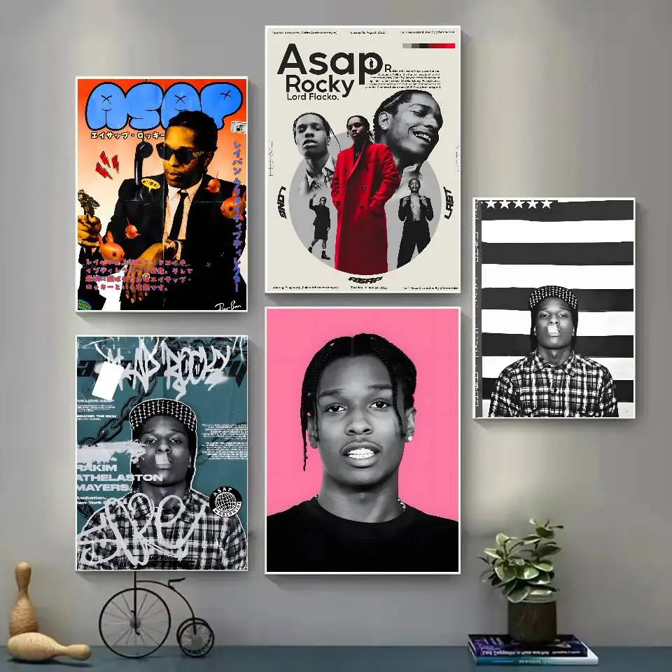 1 قطعة A $APS روكي ASAP مغني الراب الأمريكي المشارك HD لزجة جدار مقاوم للماء غرفة المعيشة المنزلي غرفة نوم النوم الديكور الجمالي #4