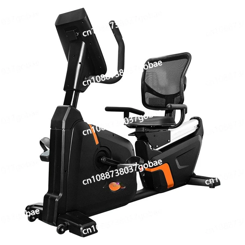 

Horizontal magnetic control self-generating exercise bike, indoor aerobic shaping fitness training equipment