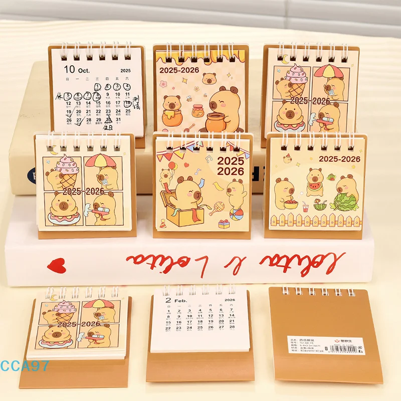 

【A】2026 Mini Simple Calendar Small Desk Calendar Creative Coil Calendar Planner Desktop Decoration Office Stationery