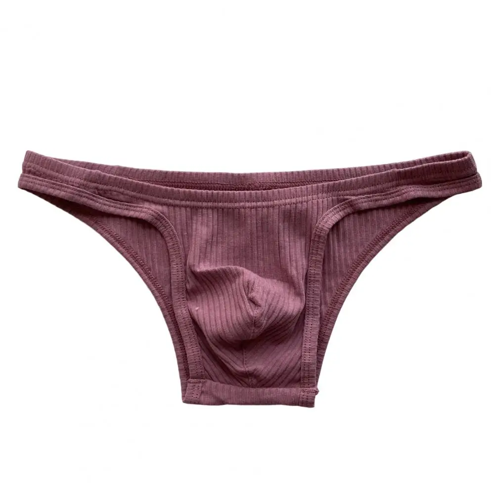 Underwear Trendy Pure Color Men Underpants Soft Men Briefs Solid Color Inner Wear Garment