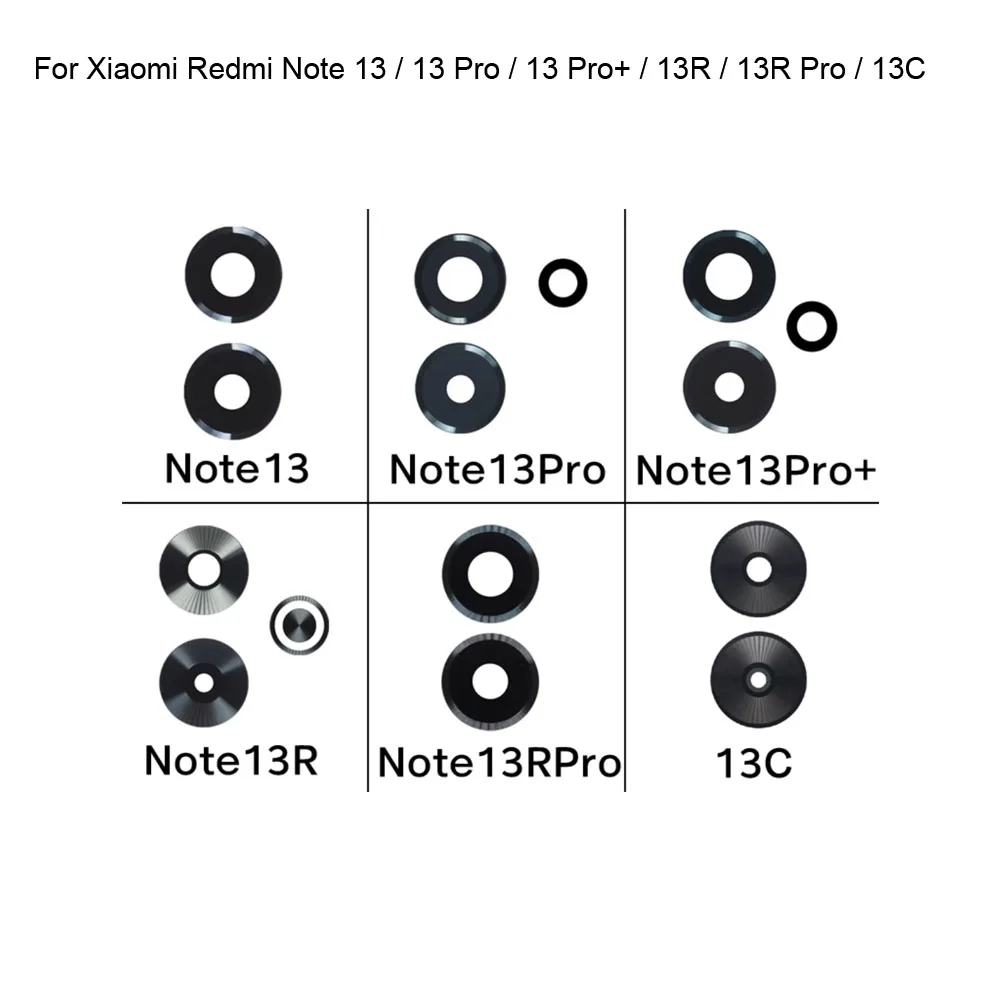 Tested New For Xiaomi Redmi Note 13 13R  13C Rear Back Camera Glass Lens 13 Pro + Repair Parts Replacement