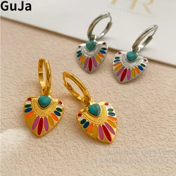 Joyería de moda 2023 tendencia nuevo diseño Original pendientes colgantes de corazón coloridos para mujer chica regalo de fiesta de cumpleaños estilo bonito