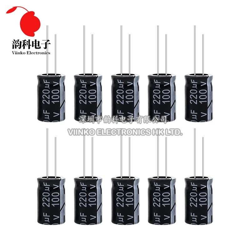 Condensador electrolítico de aluminio de 100V 1UF 2,2UF 3,3UF 4,7UF 10UF 22UF 33UF 47UF 100UF 220UF 470UF 1000UF