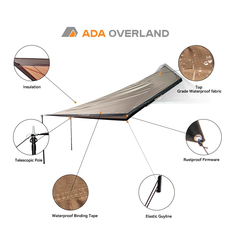 Overland China Insulation Top Grade Waterproof 420d Oxford Car Folding Camping Fly Tent