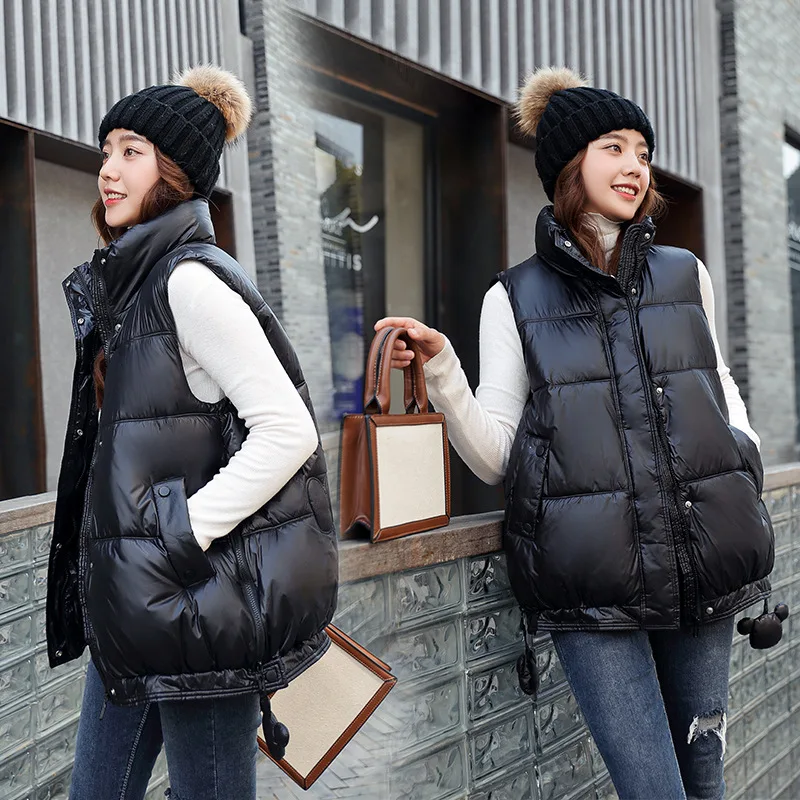 

2022 New Autumn Winter Down Vest Women Windbreaker Thick Warm 90% White Duck Down Vest Coat Gilets Sleeveless Jacket