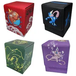 Card Case Magikarp Greninja Mew Rayquaza Ptcg Leather Protection Storage Box Action Toy Figures Anime Game Collection Gifts