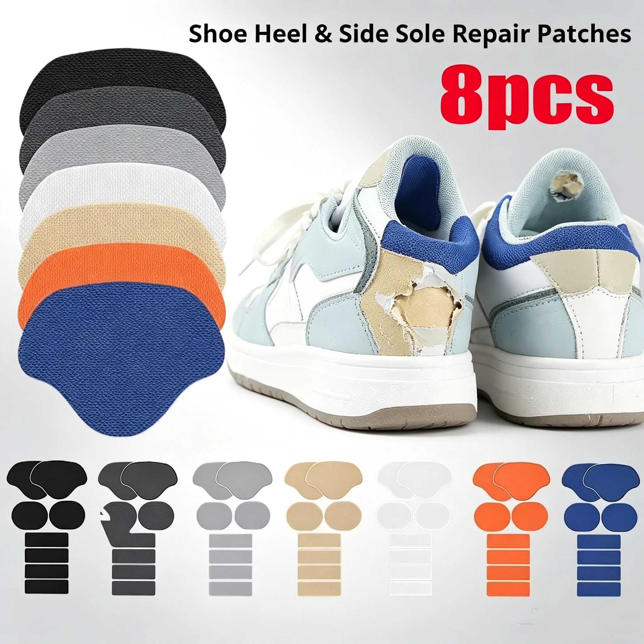 Shoe Heel Repair Patch, Self‑Adhesive Sneaker Inner Lining Wear Hole Repair Sticker, Anti‑Worn Shoe Side Lining Patch for Most S