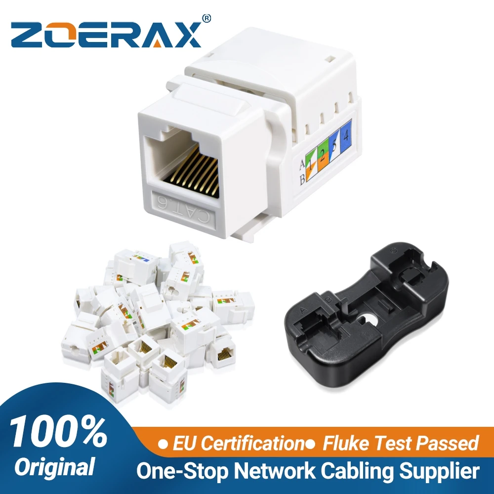 ZoeRax 10PCS Cat6/5e Keystone Jack RJ45 Keystone Jack Cat6 Network Coupler Ethernet Wall Jack(Not Compatible with Patch Panel)