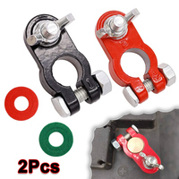 2Pcs Car Battery Cable Terminal Clip Clamps Connectors Negative and Positive Corrosion Resistance Applicated in Car Van More