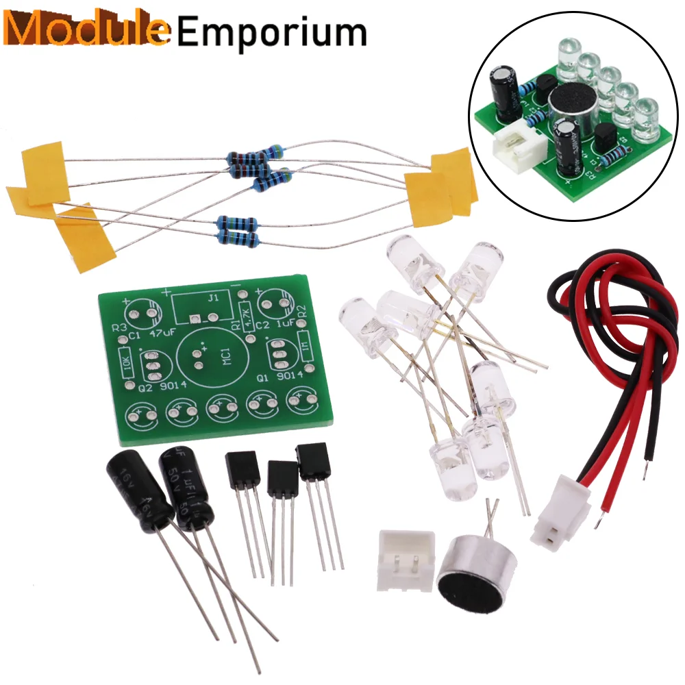 3V-5.5V Voice Activated Control Lamp LED Melody Light Module DIY Electronic Funny Kit Production Suite Learning PCB Laboratory