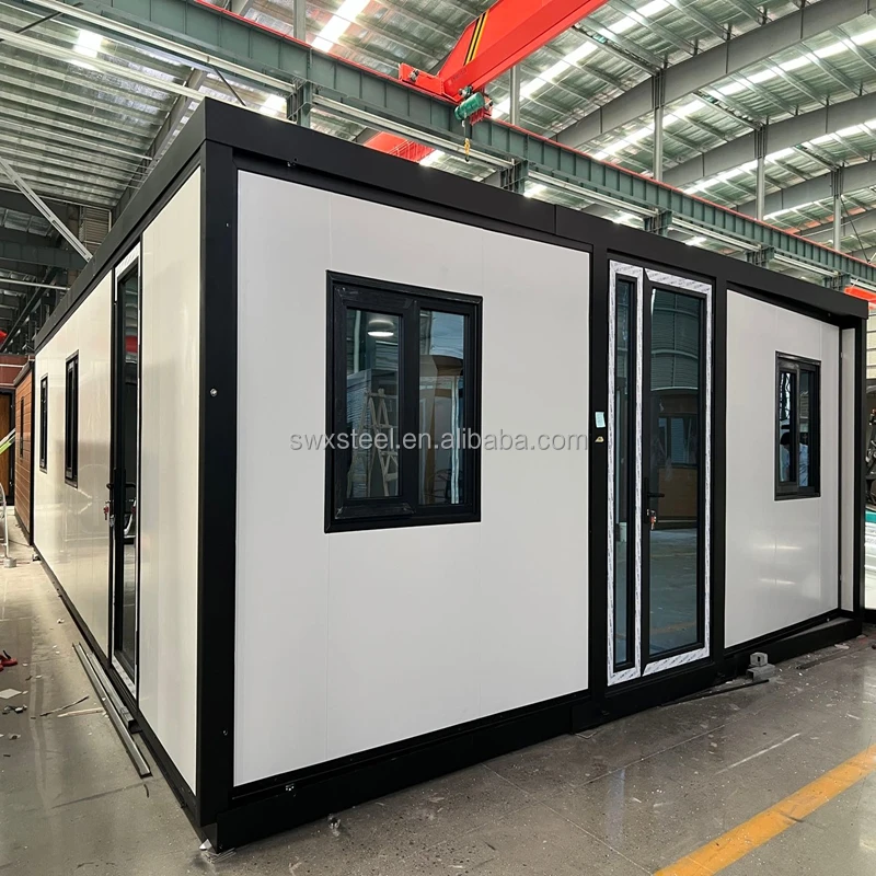 20ft Expandable Container House Mobile Home Durable Steel Material Luxury Tiny Office Villa Contemporary Design Kitchen Shop
