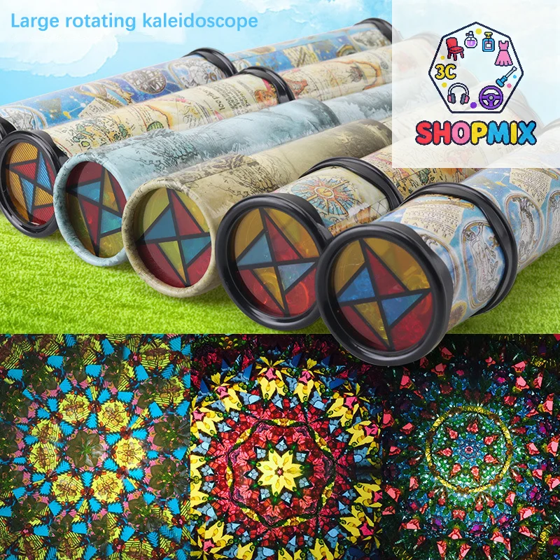 Scalable Magic Kaleidoscope Classic Three Mausoleum Mirror Kaleidoscope Toys Fancy Colored World Toys For Children Gifts