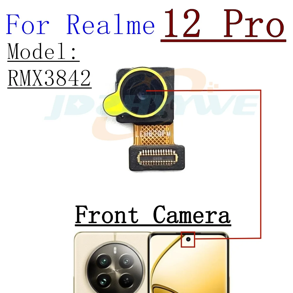 

Передняя задняя основная камера для Realme 12 Pro Realme12Pro RMX3842, фронтальная камера для селфи, задняя часть, широкоугольный гибкий кабель задней камеры