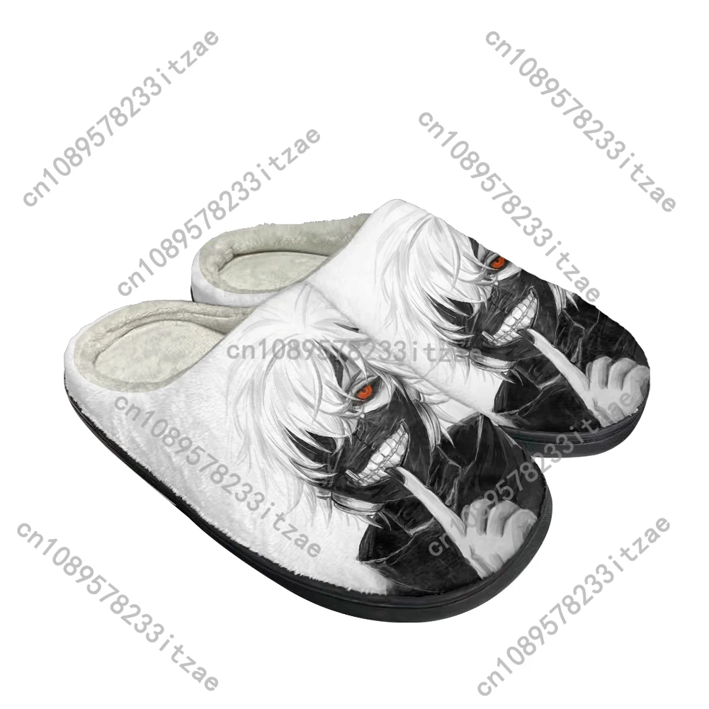 Cartoon Kaneki Ken Fashion Cotton Custom Slippers Mens Womens Teenager Plush Casual Keep Warm Shoes Thermal Comfortable Slipper