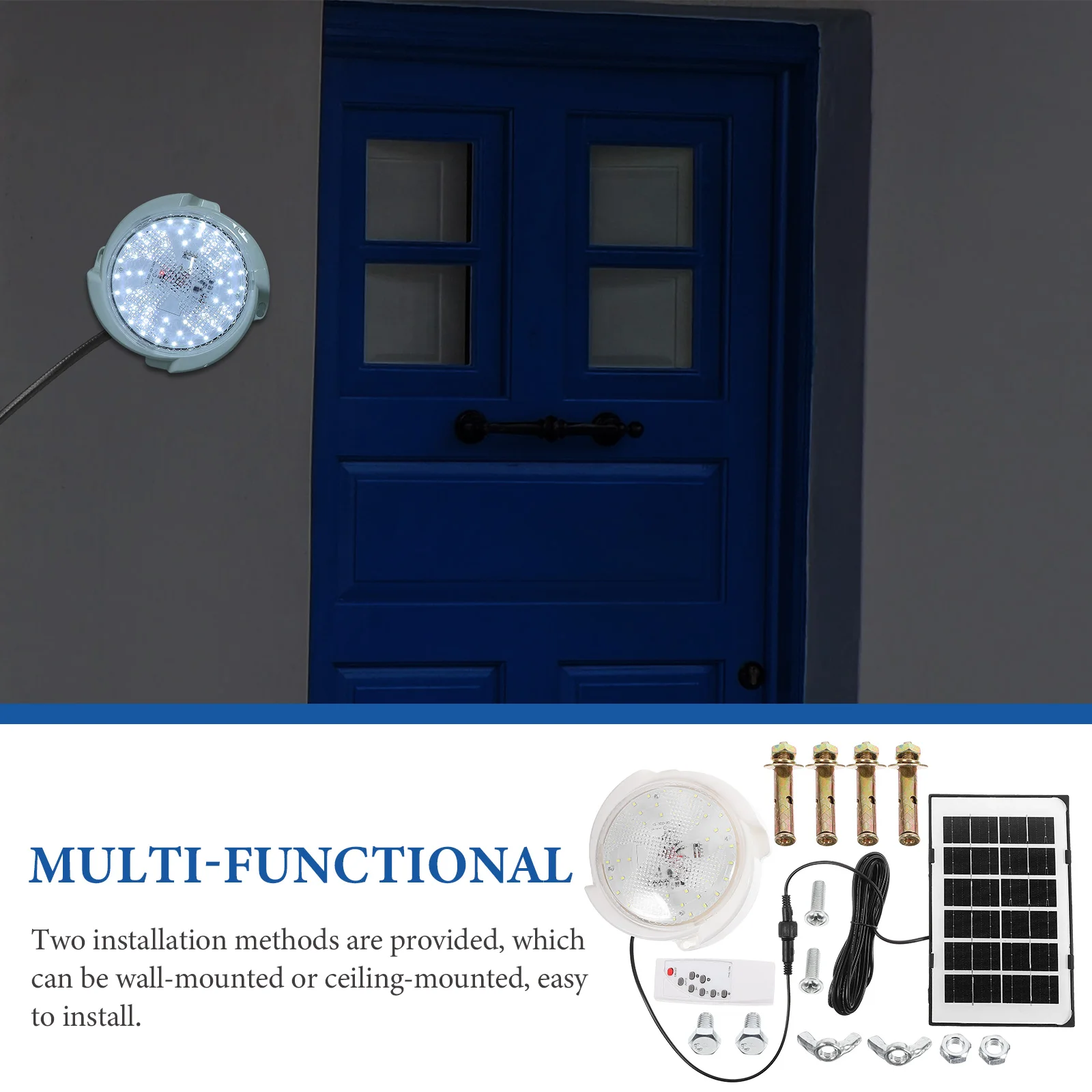 Solar Wall Lamp 2835 Chips IP65 Waterproof Outdoor Ceiling Light Camping Emergency Garden Solar Power Lights