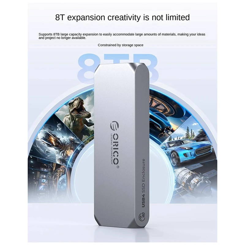 

ORICO Enclosure With Cooling Fan USB4 40Gbps Pcie4.0 NVME Enclosure