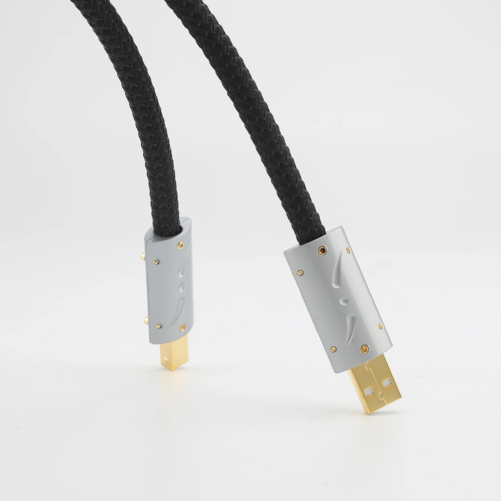 ใหม่ Viborg UC01 HI-End OFC USB Audio Audiophile USB AB A-B DAC ทองชุบ DAC ตัวถอดรหัสสายเคเบิลเครื่องพิมพ์