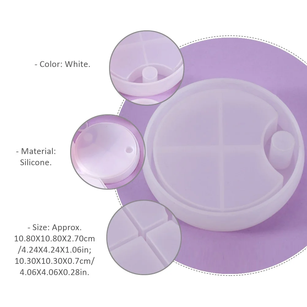 

3Pcs Round Silicone Mold for DIY Jewelry Box High Flexibility Transparency Durable Practical Non-Stick Casting Molds