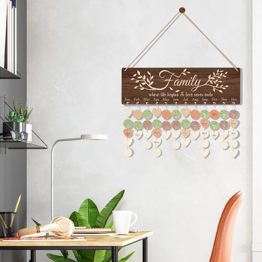 Mảng Bám Treo Vintage Gỗ Ký Tặng DIY Lịch Bảng Thẻ Nhà Trang Trí Sinh Nhật Kỷ Niệm Giáng Sinh Họ Nhắc Nhở