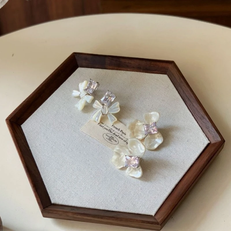 الجوز الأسود علبة مجوهرات الحد الأدنى حلقة تخزين الصواني القلائد الرجعية القرط سوار عرض البليت المنظم مجوهرات الدعامة