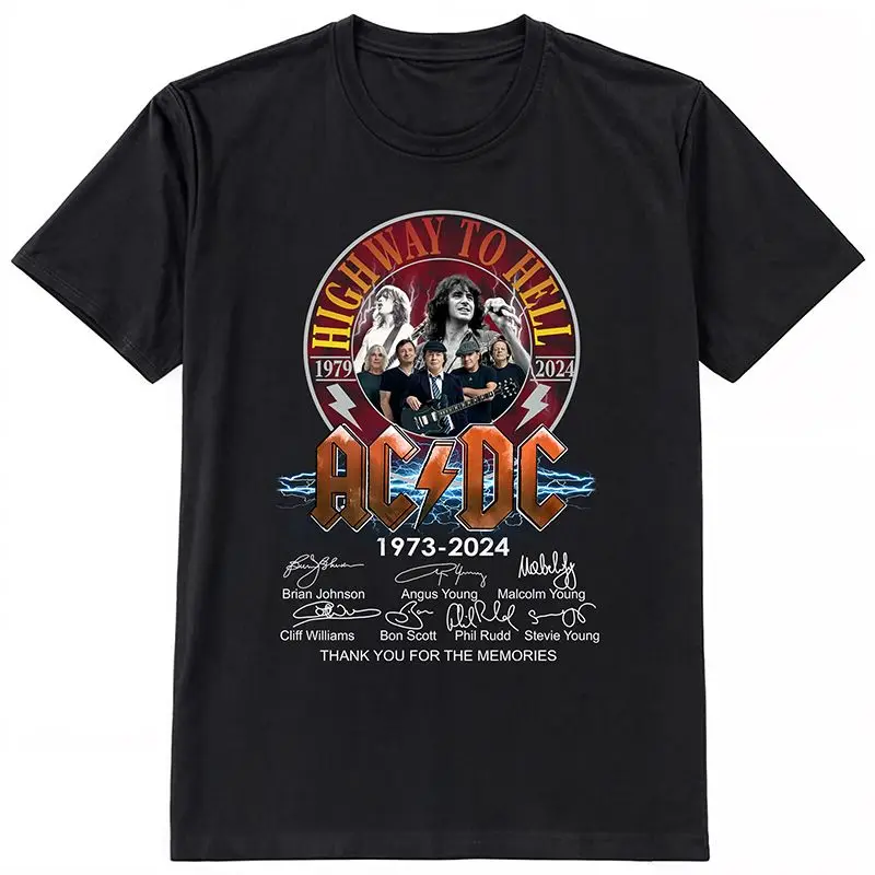 2025 nouveau AC/DC T-shirt hommes femmes coton t-shirts Hip Hop Rock à manches courtes marque hommes T-shirt de haute qualité été hauts Streetwear