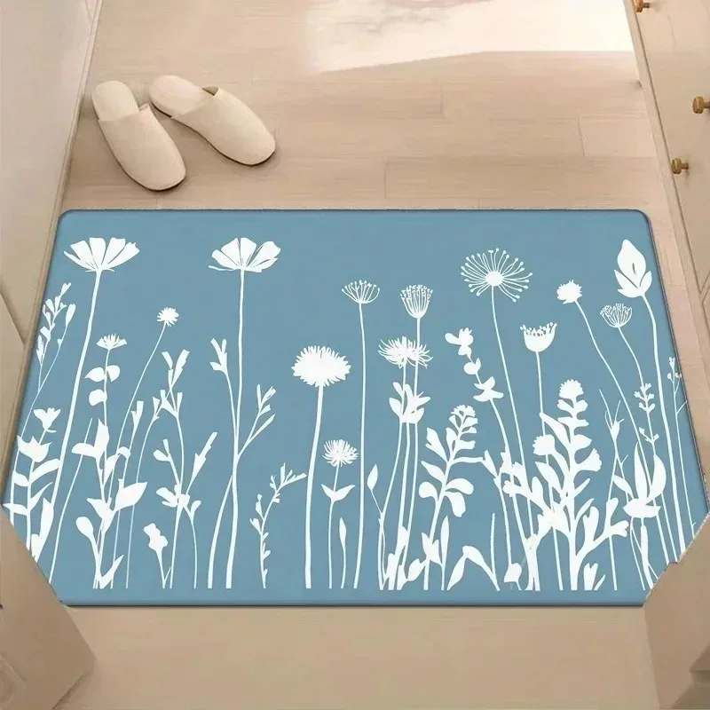 النمط الصيني الأزهار ممسحة الأخضر الأزهار طلاء حبر مطبوعة في الهواء الطلق غرفة المعيشة غرفة نوم البساط ديكور المنزل السجاد