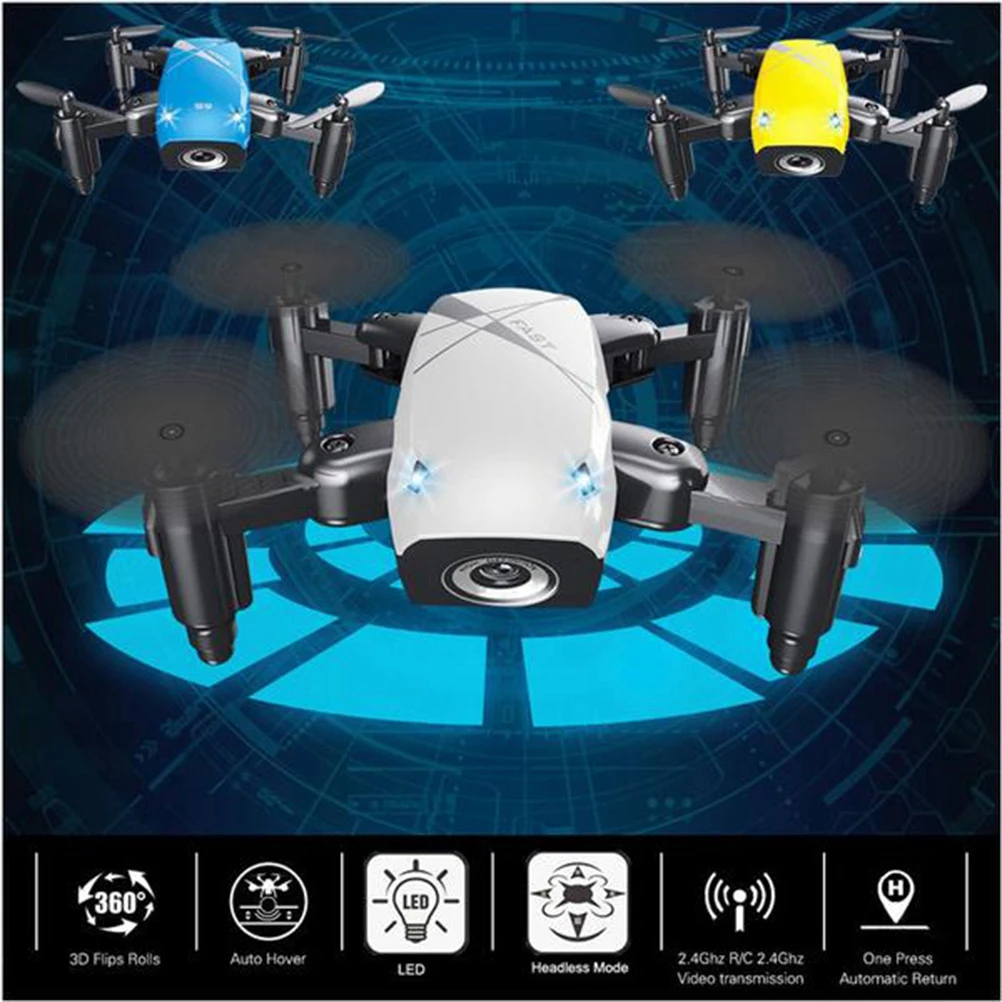 

Pocket Mini Foldable RC Drone 2.4GHz 6- Gyro Quadcopter With Camera WiFi Automatic Return Alititude Hold Aircraft Toys (W