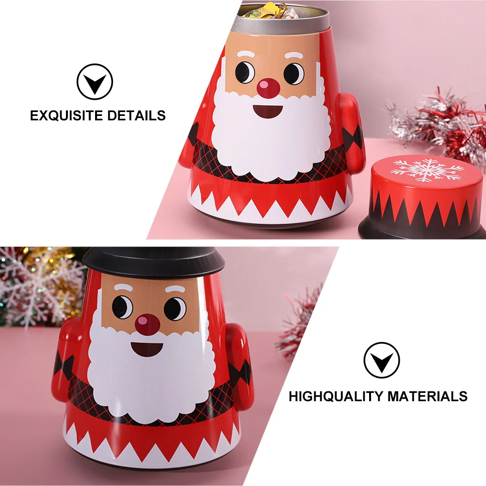 Christmas Cookie Tins Storage Box Iron Tea Jars Candy Container Tumbler Boxes Red