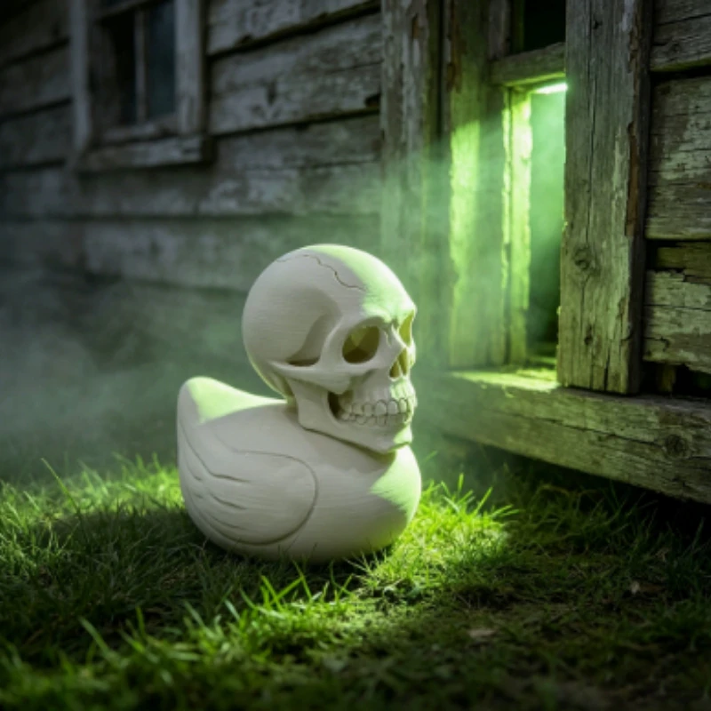 Schädel-Enten-Ornament, Skulptur einer dunklen Kunstfigur, trendiges Spielzeug mit Horror-Thema, kreatives Sammlerstück, perfektes Geschenk für Freunde