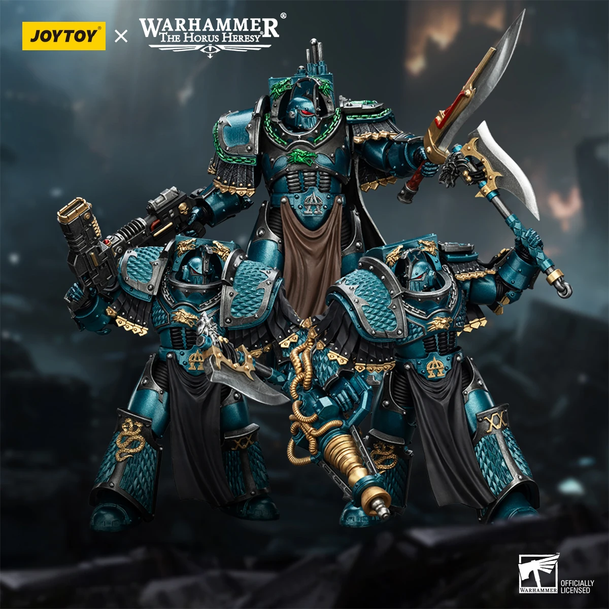 

JOYTOY Warhammer "The Horus Heresy" 1/18 Alpha Legion Lernaean Terminator with Volkite Charger Beam Cannon Soldier Action Figure