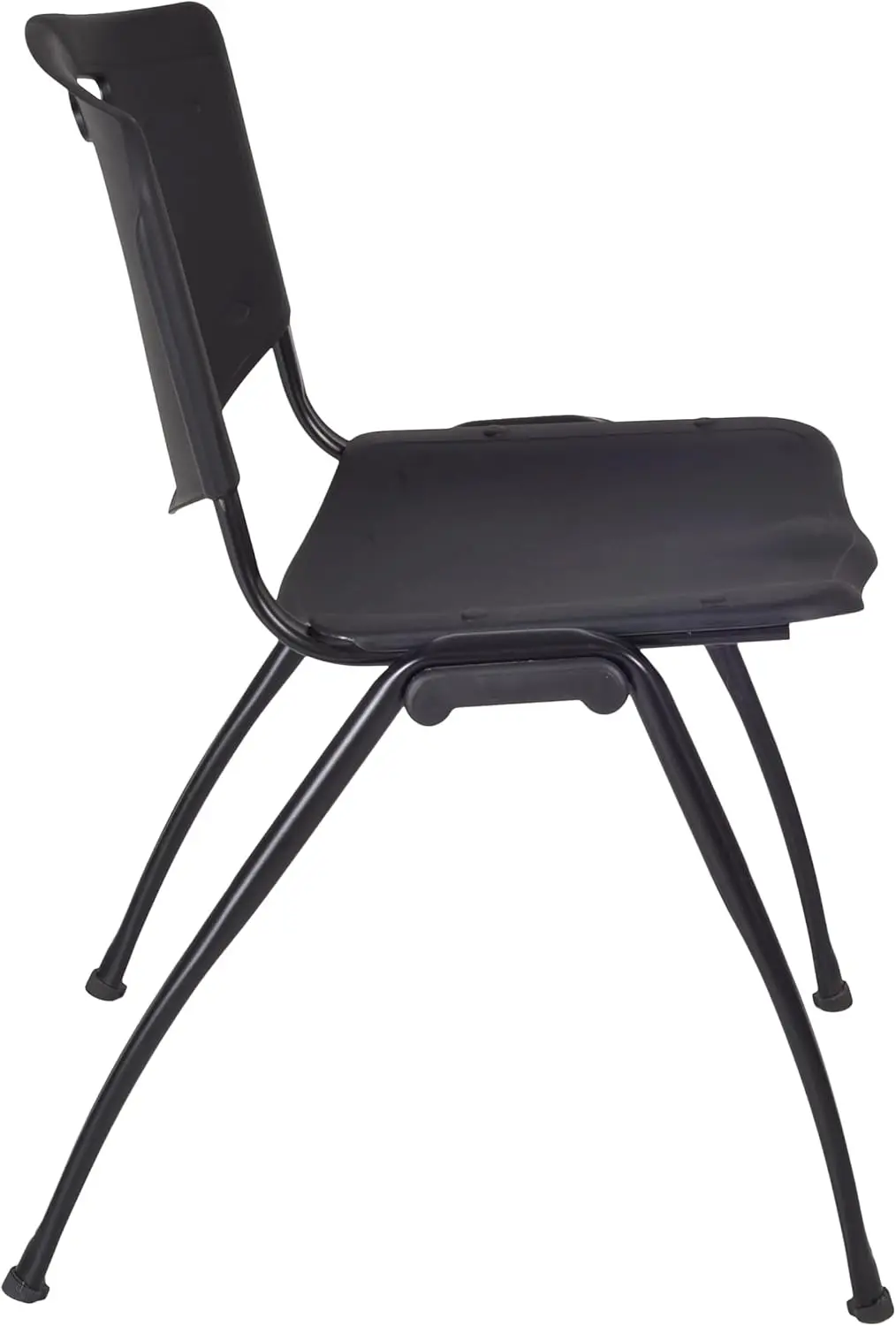 Kobe-Mesa Square Breakroom, 4 m cadeiras Stack, cinza e preto, 42"