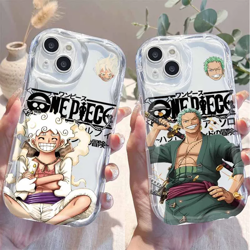 Hot O-One Pieces Luffys Cover For Apple iPhone 16E 16 15 14 13 12 mini 11 8 7 Pro Max Plus Cream Pattern Soft Phone Case