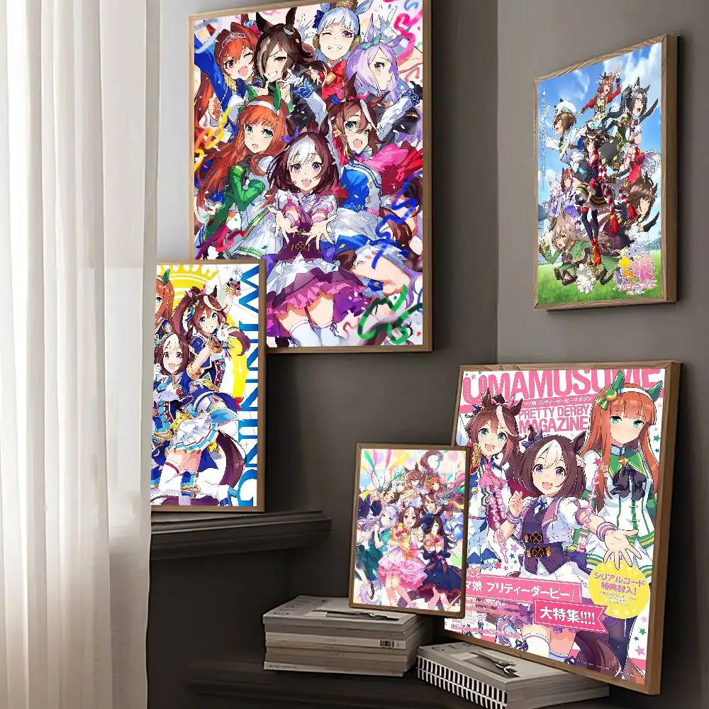 أنيمي أوما موسومي جميلة ديربي الفيلم الكلاسيكي الملصقات HD جودة ملصق جدار الفن اللوحة دراسة الشمال ديكور المنزل