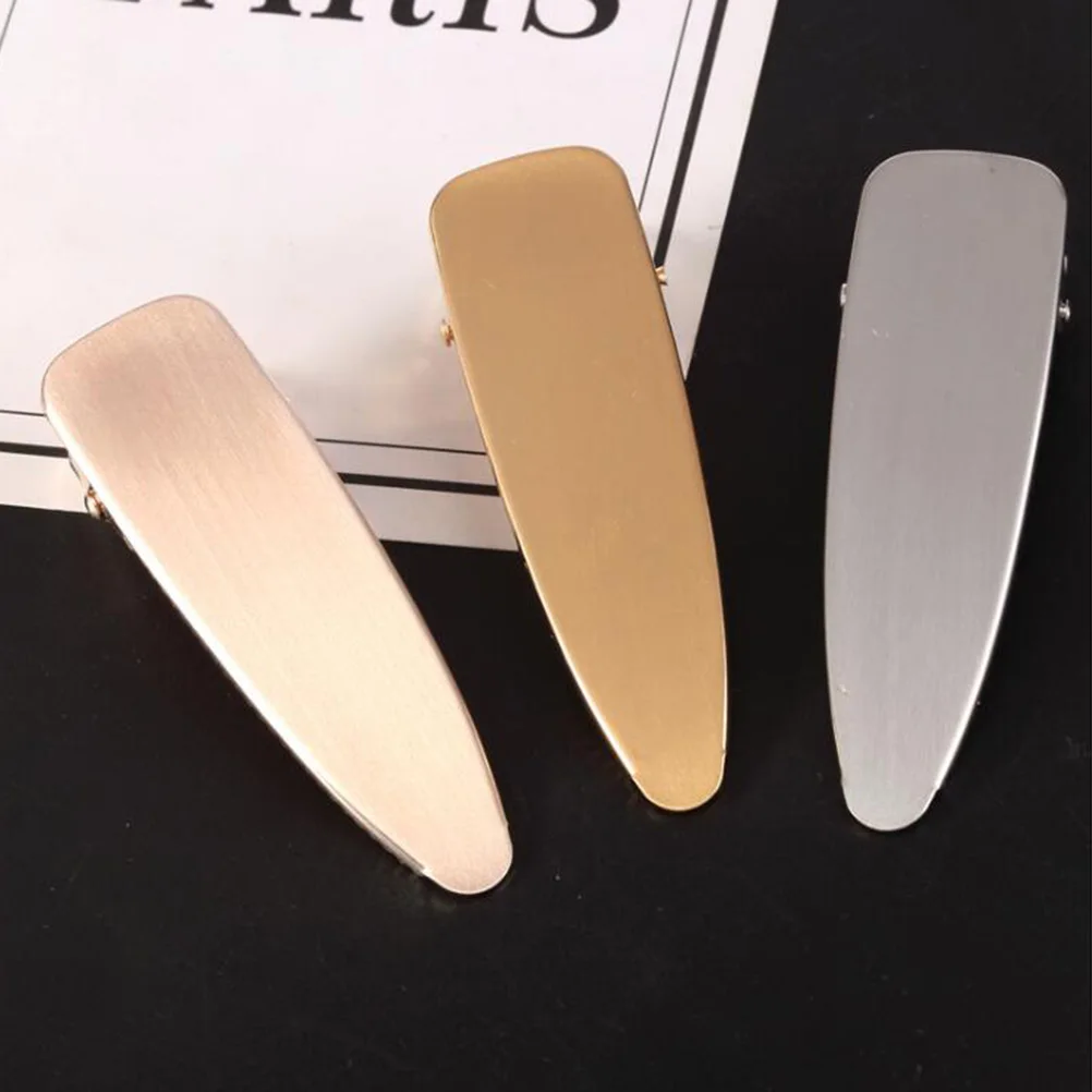 

3pcs Metal Hairpins Glossy Hair Clips Styling Barrettes For Women Elegant Accessories Gold Silver Rose Gold Available