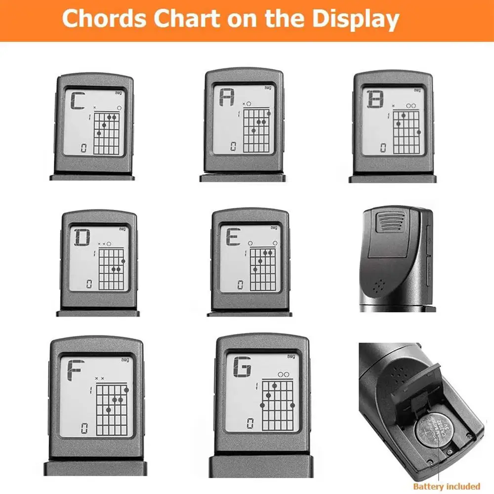 Portable Pocket Guitar 6-Tone Chord Trainer Practice Tool Rotatable Diagram Chord Screen Guitar Finger Trainer For Beginners