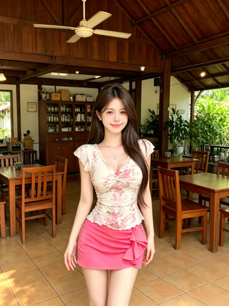 

Kumikumi Pure Desire Floral Print Two-Piece Set Women's Sexy Top And Slimming Skirt Breathable Summer Fashion Ensemble
