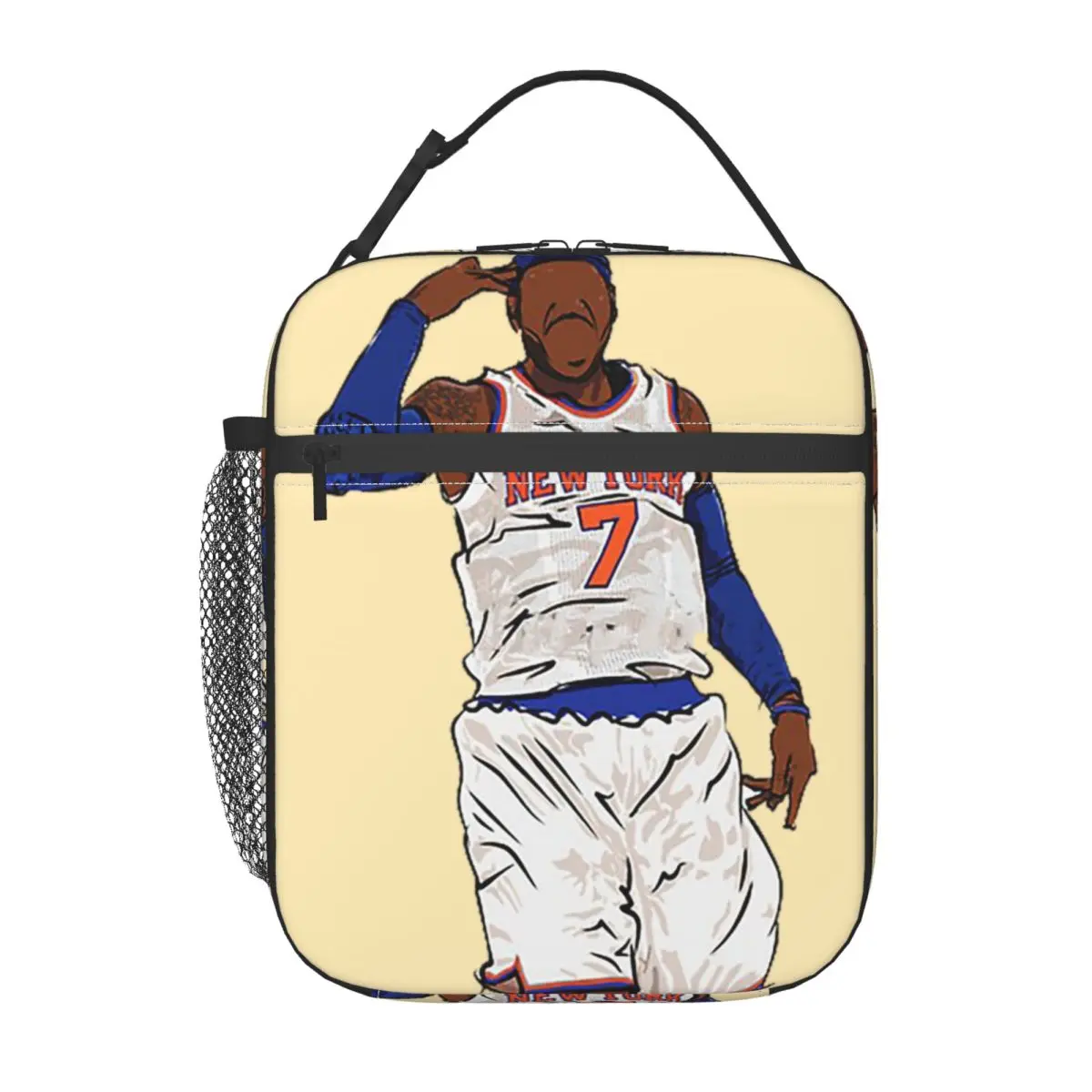 Carmelo Anthony Celebration Sketch Insulated Lunch Bag for Women Kids Leakproof Food Boxes Thermal Lunch Box Tote