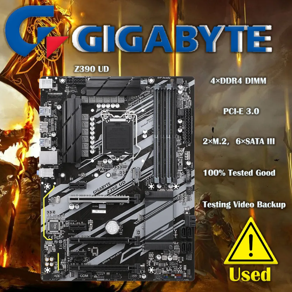 Gigabyte GA Z390 UD Motherboard LGA 1151 Z390  Desktop Mainboard M.2 nvme PCI-E X16