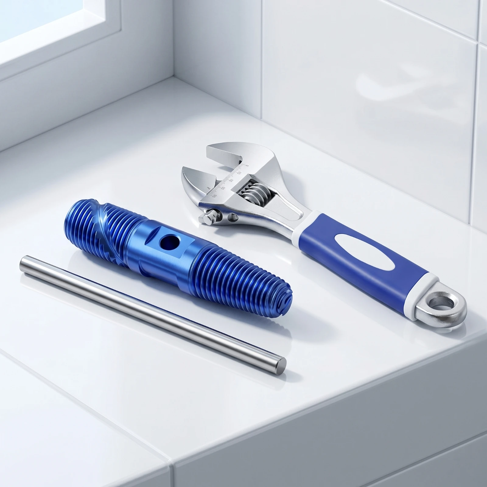 Pipe Extractor with Turning Rod Stripped Broken Pipe Thread Extractor Tool Manual Heavy-Duty for Plumbers, Plumbing Repair