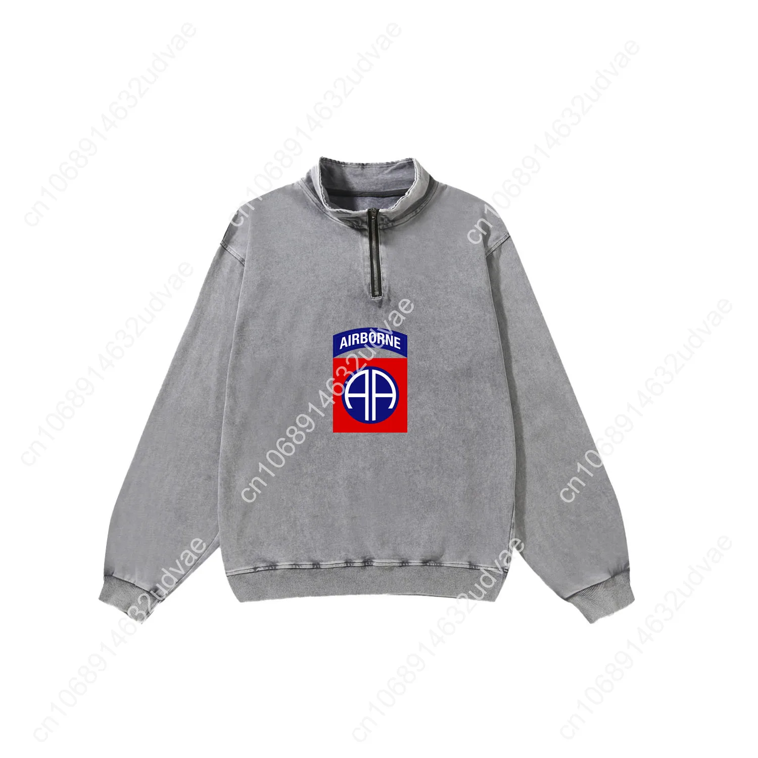 82nd Airborne Division CSIB Retro Sweatshirt Man Woman Teenager Vintage Pullover Half Zipper Sweat Custom Made Sleeved Tshirt
