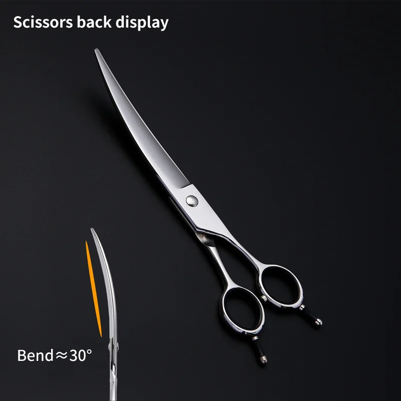 Crane 7.5 Inch Professional Grooming Wide Scissors Curved Shear for Dogs Pet Grooming VG10 Suitable For Medium And Large Dogs