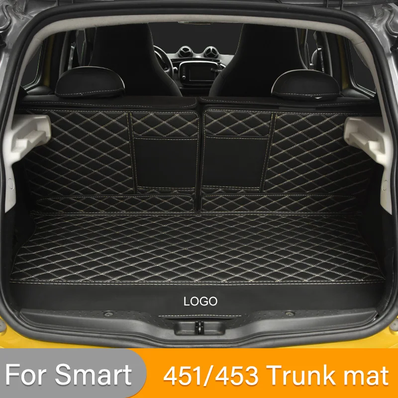 

Custom Car Trunk Mat Bottom Boot Carpet Leather Cargo Liner Interior Accessories For Smart 451 Fortwo 453 Fortwo Forfour 2015